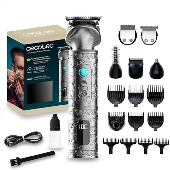 Precisioncare Samurai Profil Oluşturma 6sı 1 Arada Çok İşlevli Profesyonel Şekillendirici, Burun ve Vücut için, 150 Dakika, Taraklar 3-15 mm, Hassas Profil, Saklama Tabanı, Ekran
