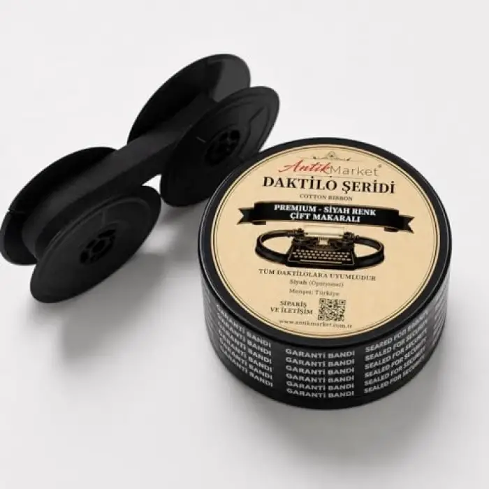 Premium Daktilo Şeridi Siyah Çift Makaralı