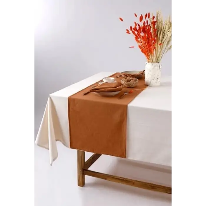 Premium Keten Runner 40 X 150 Cm (Tarçın)