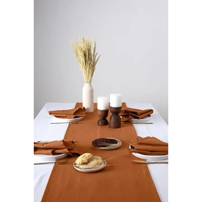 Premium Keten Runner 40 X 150 Cm (Tarçın)