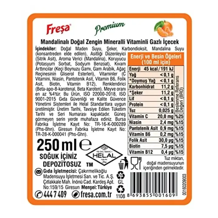 Premium Mandalina (24 x 250 ml)