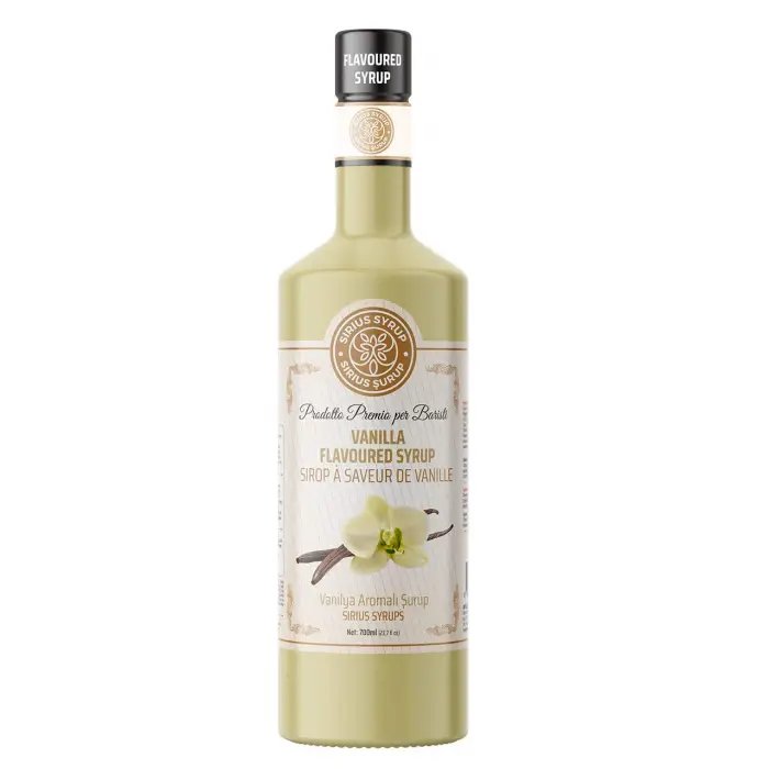 Premium Vanilya Aromalı Şurup 700 ML, Cam Şişe