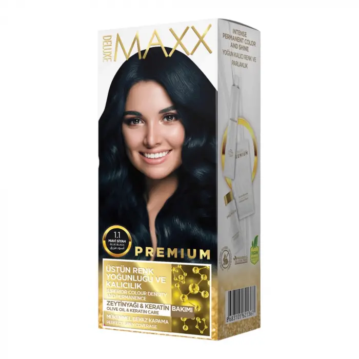 Premıum Yarı Kit Set Saç Boyası 1.1 Mavi Siyah