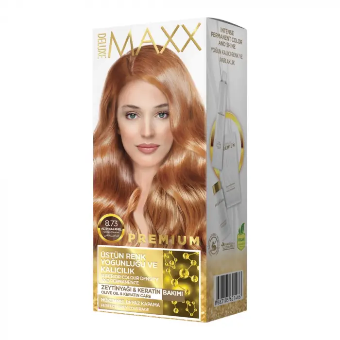 Premıum Yarı Kit Set Saç Boyası 8.73 Altın Karamel