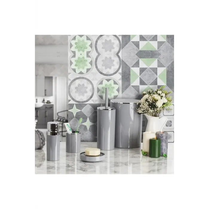 Prima Nova, Primanova Lenox 5li Banyo Aksesuar Set - Gri, EVİDEA7028