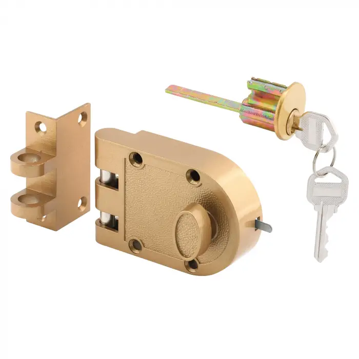 Prime Line U9970 Brass Diecast Jimmy-Proof Deadlock, 10 cm, 0.8 cm