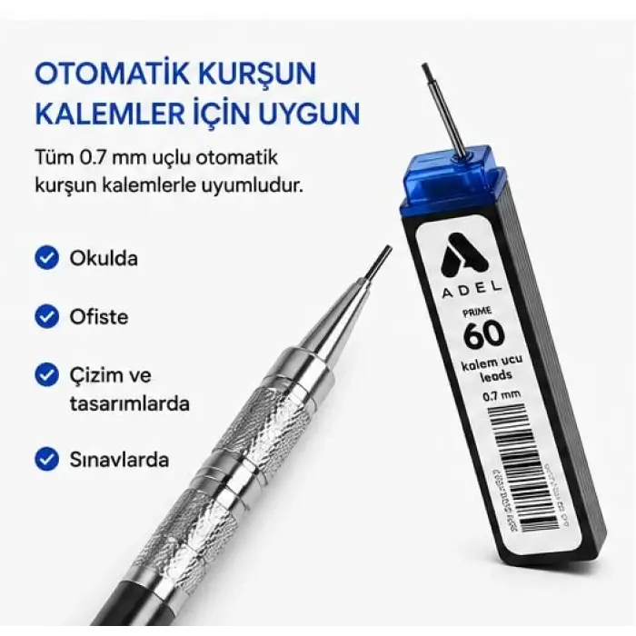 Prime Min Kalem Ucu, 60 mm, 0.7, Siyah Uç, 3 Kutu