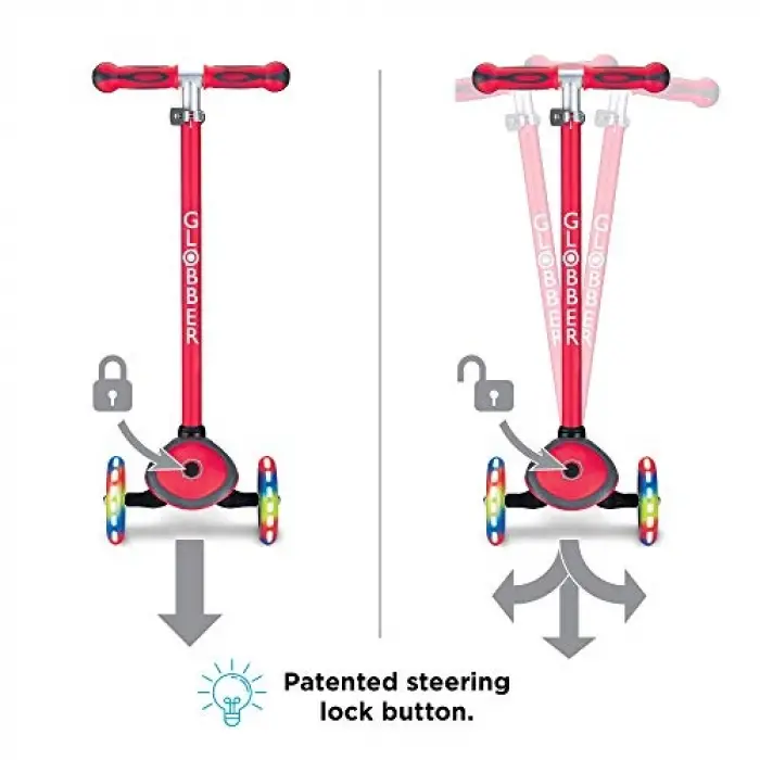 Primo Plus Işıklı Scooter - Kırmızı