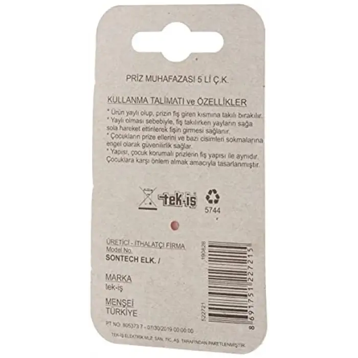 Priz Muhafazası 5li Çocuk Korumalı