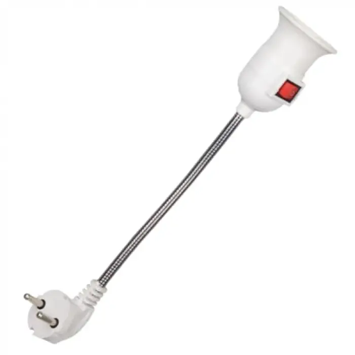 Prizden E27 Duya Dönüştürücü 26cm Spiralli Anahtarlı Duy