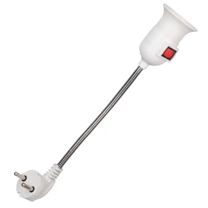 Prizden E27 Duya Dönüştürücü 26cm Spiralli Anahtarlı Duy
