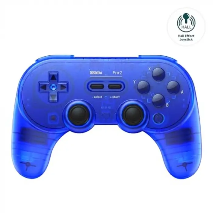 Pro 2 Bluetooth Controller with Hall Effect Joysticks; 2 Pro Back Paddle Buttons, Wireless Gaming Controller for Switch/Switch 2, PC, Android, and Steam Deck & Apple(Transparent Blue Edition)