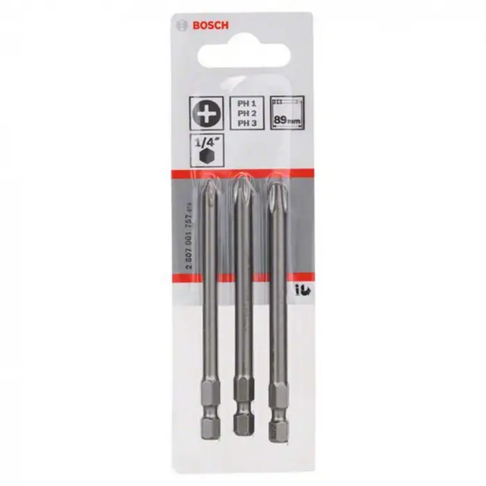 Pro 3 parça.-Set ekstra sert tornavida ucu Phillips vidalar-(Uzunluk: 89 mm)