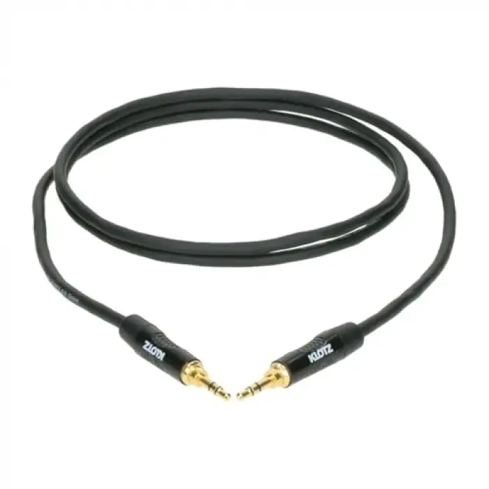 Pro Altın Uçlu Mini Jack Stereo AUX Kablo, Siyah, 3m