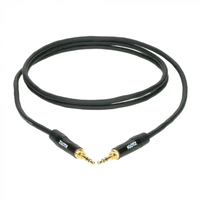 Pro Altın Uçlu Mini Jack Stereo AUX Kablo, Siyah, 3m