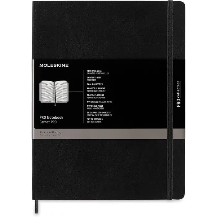 Pro Defter Xl Boy Siyah Yumuşak Kapak