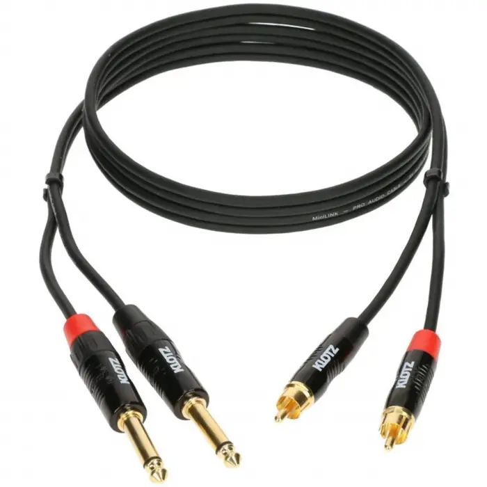 Pro TwinKablo Siyah 1,5m 2x TS - 2x RCA Altın Uçlu