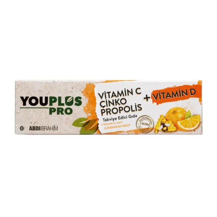 Pro Vitamin C, D, Çinko & Propolis 15 Efervesan Tablet