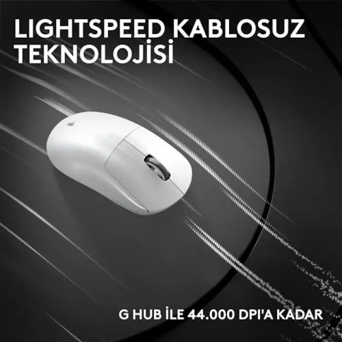 Pro X Superlight 2C Kablosuz Oyuncu Mouse, Hafif, Hero 2 Sensör, 32.000 DPI, Beyaz