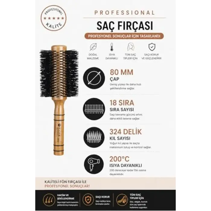 Professional 2004 Natürel Saç Fırçası