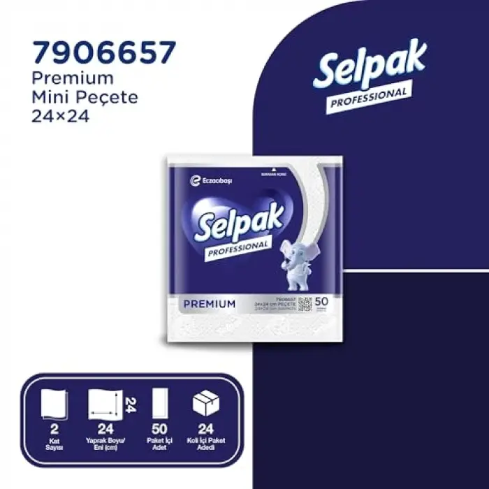 Professional Peçete Mini, 50 Yaprak, 24lü