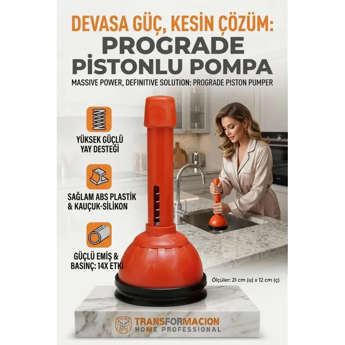 ProGrade Pistonlu 14X Lavabo Gider Açıcı Pompa 716627