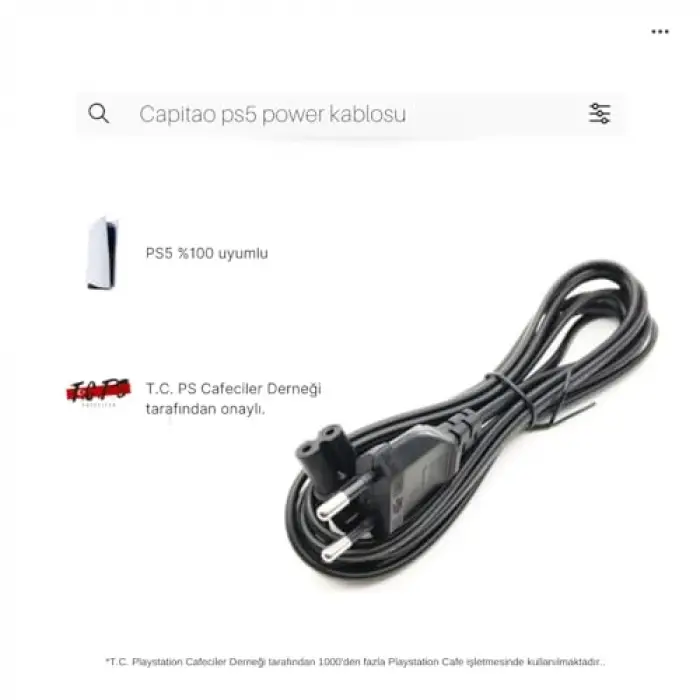 PS5 Power Güç Kablosu