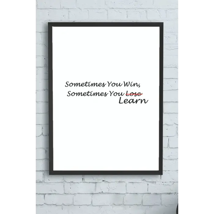 (pster12475) Win - Learn Girişimcilik Çerçeveli Tablo (50x70cm)