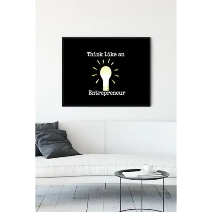 (pster12560) Girişimci Gibi Düşün Girişimcilik Çerçeveli Tablo (40x50cm)