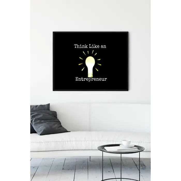 (pster12560) Girişimci Gibi Düşün Girişimcilik Çerçeveli Tablo (40x50cm)