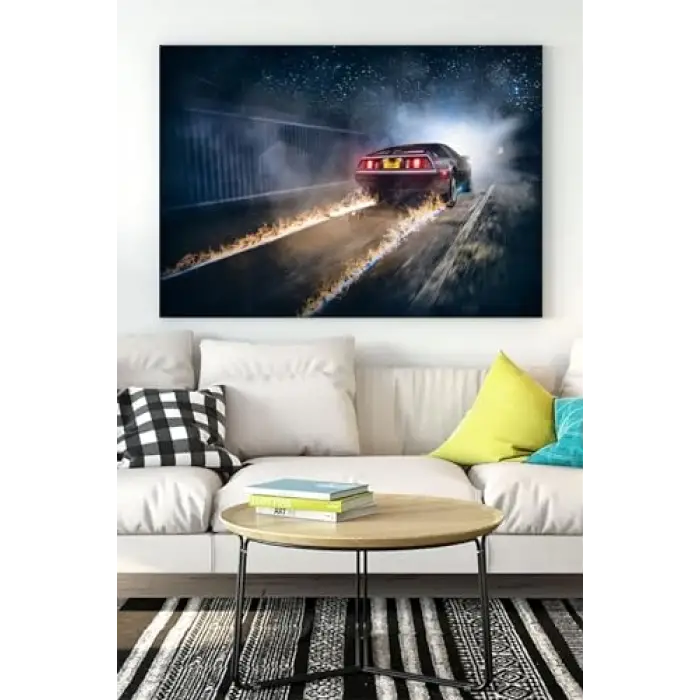 (pster17785) De Lorean Araba Kanvas Tablo 30 x 40