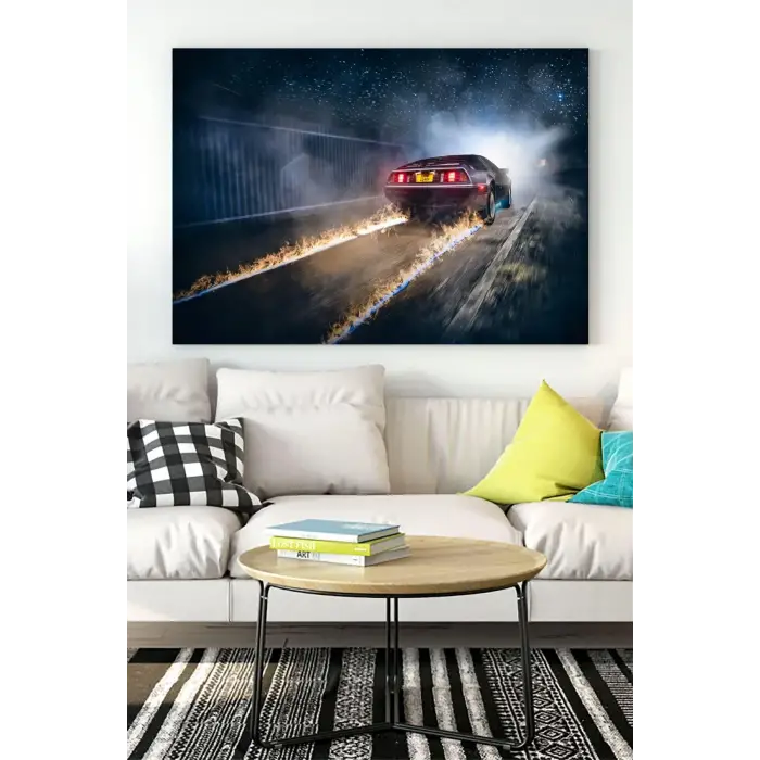 (pster17785) De Lorean Araba Kanvas Tablo 30 x 40