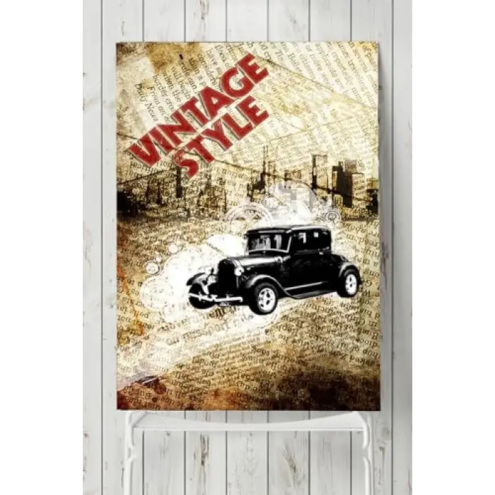 (pster9350) Vintage Araba Posteri 2 (70x100cm)