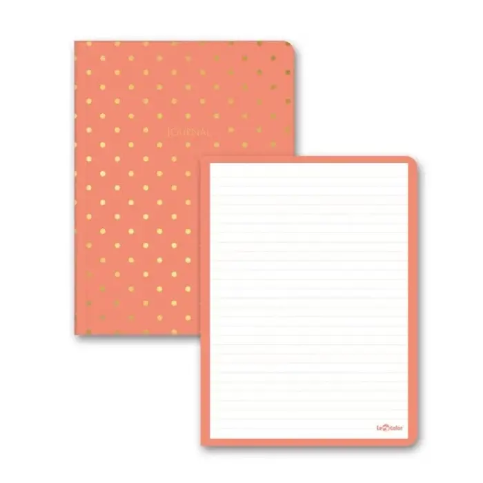 Puantiyeli Mini Defter Çizgili Mercan 14x20 cm