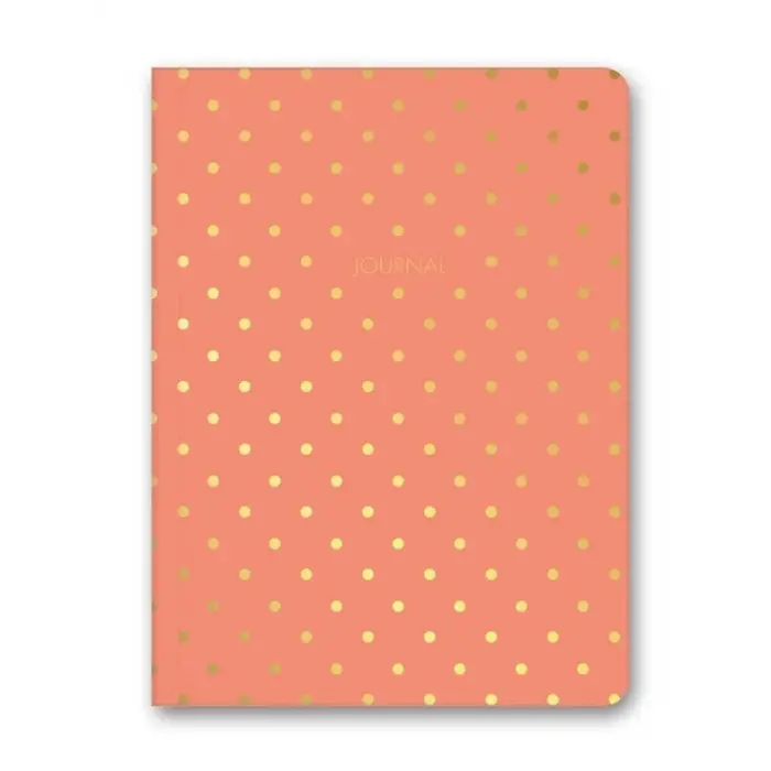 Puantiyeli Mini Defter Çizgili Mercan 14x20 cm