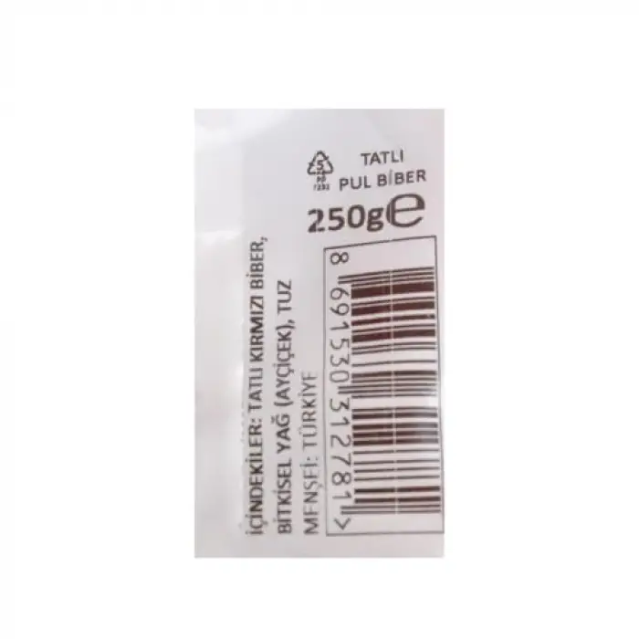 Pul Biber Kırmızı 250g (Tatlı)