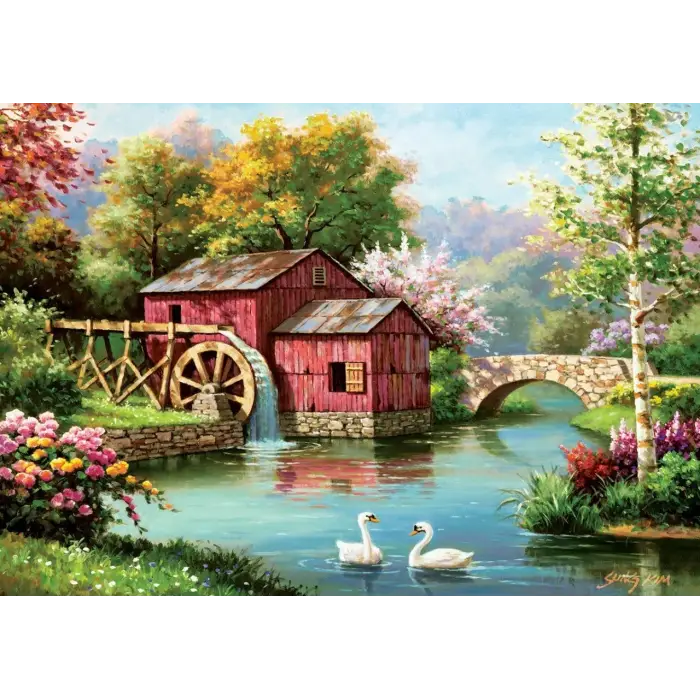 Puzzle, Kırmızı Eski Değirmen 1000 Parça