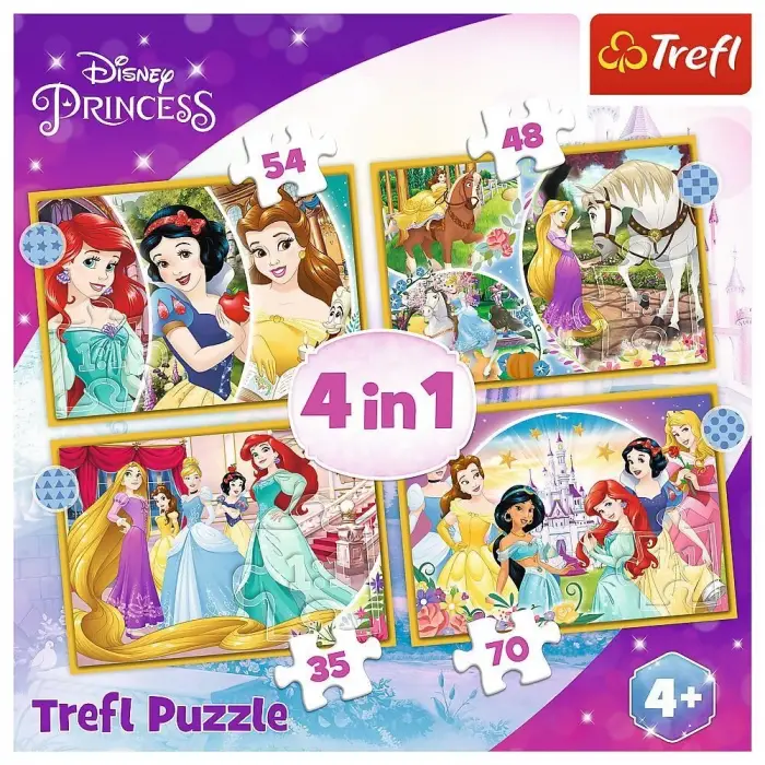 Puzzles - 4ü 1 arada - Mutlu günler/Disney Prensesi