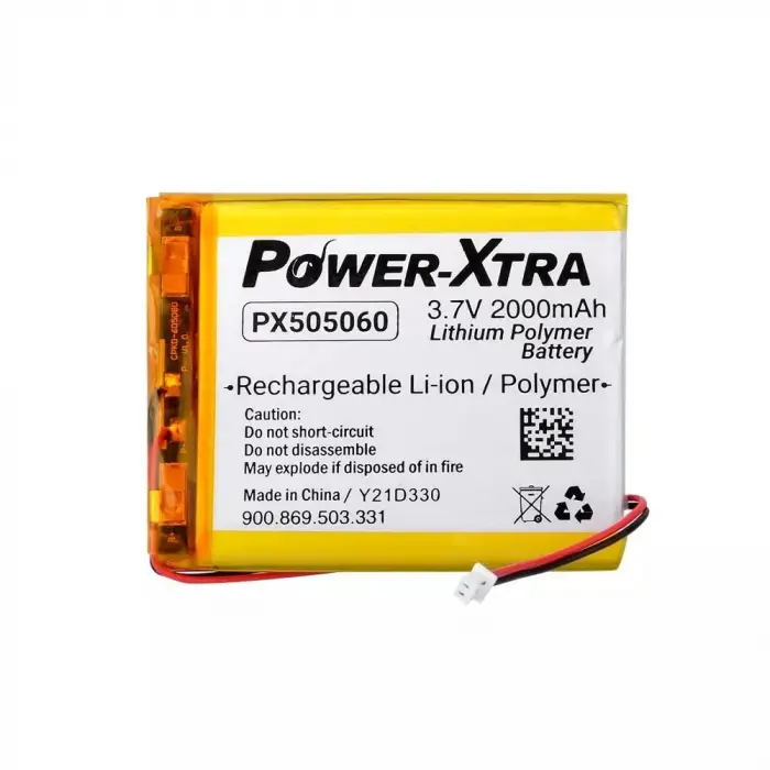 PX505060 3.7V 2000 mAh Li-Polymer Pil Devreli-Soketli