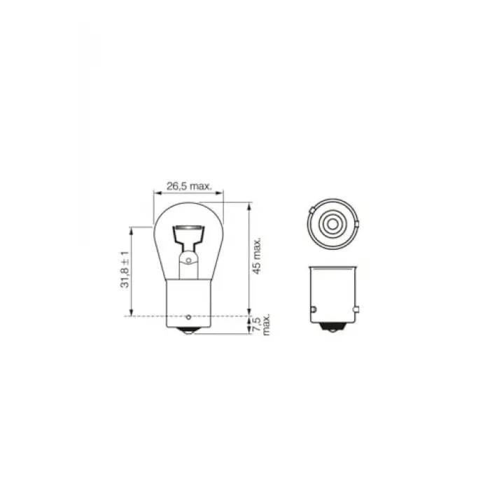 PY21W Pure Light 12v 21watt AMBER