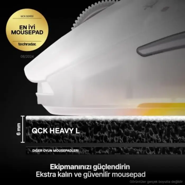QcK Heavy Large Gaming Mousepad - Beyaz