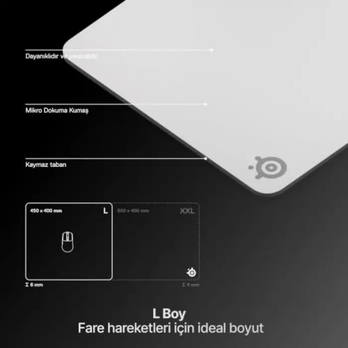 QcK Heavy Large Gaming Mousepad - Beyaz