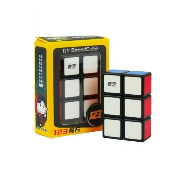 Qiyi 1x2x3 Cuboid Cube Siyah Disket Etiketsiz Küp 123 Siyah Başlıklar Versiyon Speed Cube