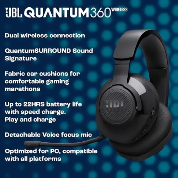 Quantum 360 gaming kulaklık, siyah
