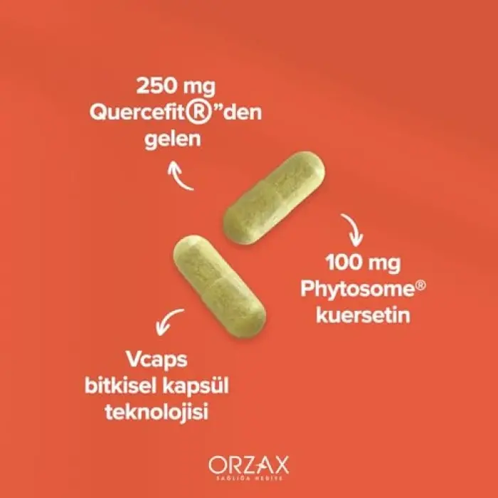 Quercetin 100 mg takviyesi, 60 kapsül, 76433