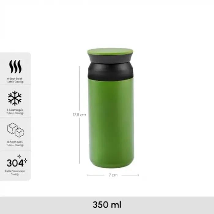 Rainbow Çelik Sızdırmaz Termos 350 Ml Yeşil