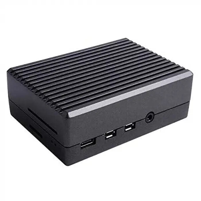 Raspberry Pi 4 Alüminyum Muhafaza Kutusu (Soğutmalı) - Siyah
