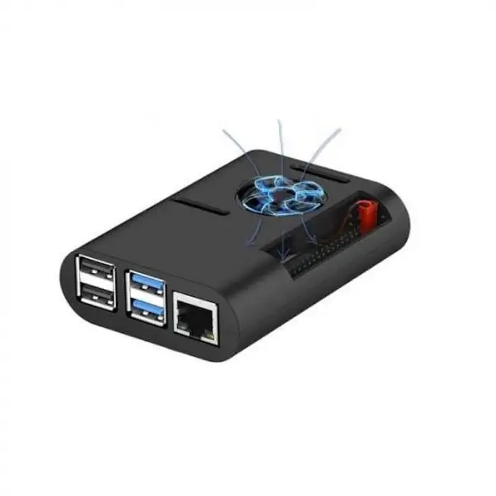 Raspberry Pi 4 Fan Case-Siyah