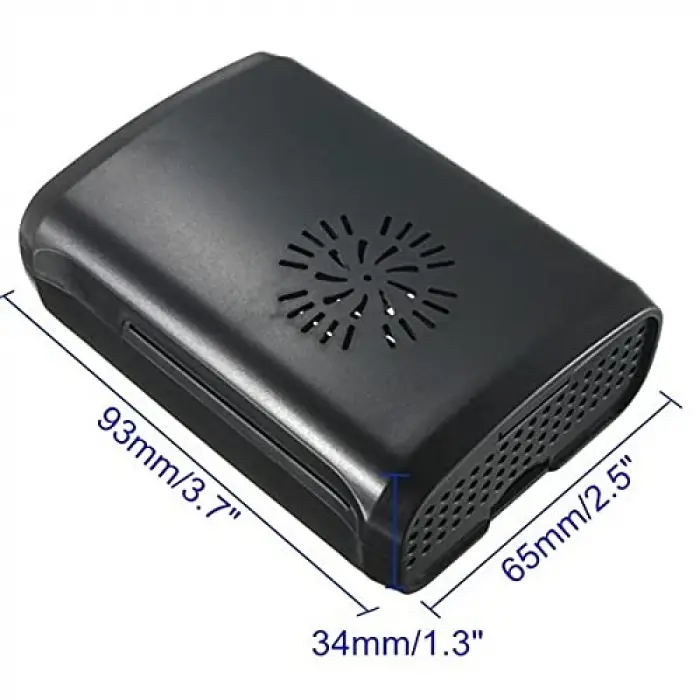 Raspberry Pi B+/2/3 Siyah, Fan Uyumlu Case