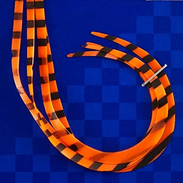 Red Back Single Curly Tai Rubber Nectie Tmn-C&S #005 Orange Zebra